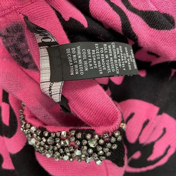 INC Size XL Black Pink Sweater Maximalism Dopamine Glam Barbie Preppy Clueless - Picture 7 of 9